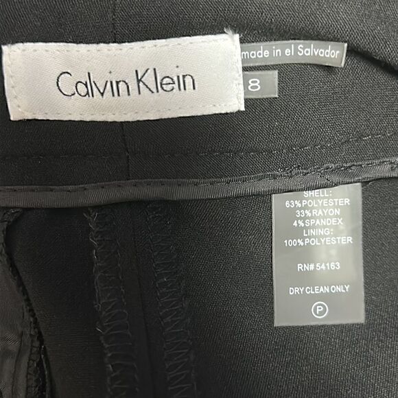 Calvin Klein Black Wide Leg Trouser Pants Size 8 - Picture 6 of 6